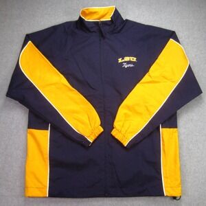 LSU Tigers Mens M Windbreaker Gear For Sports Rain Jacket Yellow Purple READ